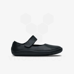 Kids'' Vivobarefoot Addis Wyn Juniors Shoes Obsidian | IE382UK