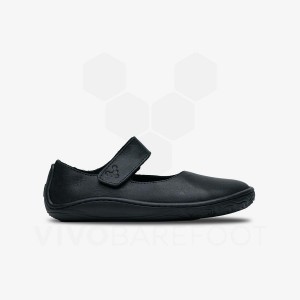 Kids'' Vivobarefoot Addis Wyn Shoes Black | IE381VJ