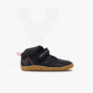 Kids'' Vivobarefoot Primus Ludo Hi Preschool Shoes Obsidian | IE408UK