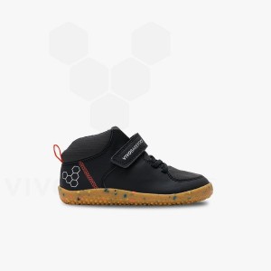 Kids'' Vivobarefoot Primus Ludo Hi Shoes Obsidian | IE410SZ