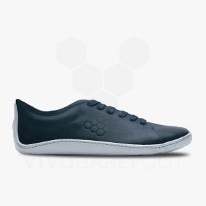 Men's Vivobarefoot Addis Lifestyle Shoes Navy | IE126QC