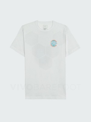 Men's Vivobarefoot Finisterre T Shirts White | IE154OB