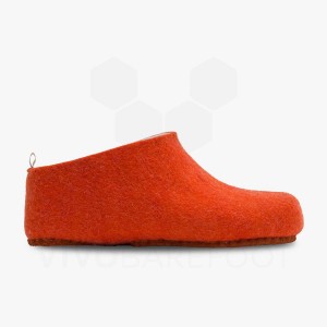 Men's Vivobarefoot MIM Felt Slippers Orange | IE160IR