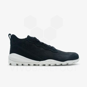 Men's Vivobarefoot Novus Mid Lifestyle Shoes Obsidian | IE144YF