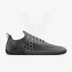 Men's Vivobarefoot Primus Lite Knit JJF Road Running Shoes Obsidian / Dark Grey | IE060EI