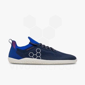 Men's Vivobarefoot Primus Lite Knit Road Running Shoes Navy | IE051NN