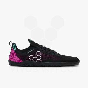 Men's Vivobarefoot Primus Lite Knit Road Running Shoes Obsidian / Pink | IE058GY