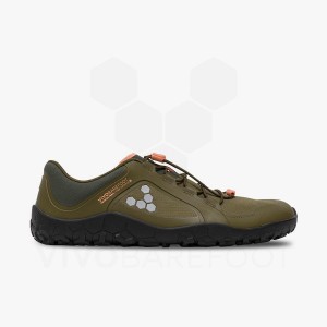 Men's Vivobarefoot Primus Trail III All Weather FG Training Shoes Dark Olive | IE117ZD