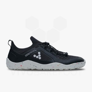 Men's Vivobarefoot Primus Trail Knit FG Hiking Shoes Obsidian / White | IE007FU