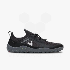 Men's Vivobarefoot Primus Trail Knit FG Hiking Shoes Obsidian / Grey | IE008EI