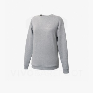 Men's Vivobarefoot Rapanui Sport Sweatshirt Grey | IE169ZD