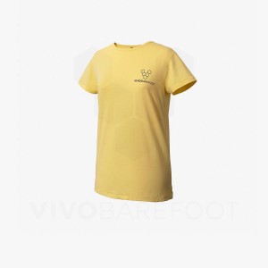 Men's Vivobarefoot Rapanui Sport T Shirts Yellow | IE166CP