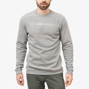 Men's Vivobarefoot Rapanui Sweatshirt Grey | IE168AS