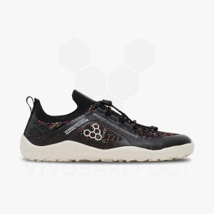 Women's Vivobarefoot Primus Trail Knit FG Hiking Shoes Black | IE184KW